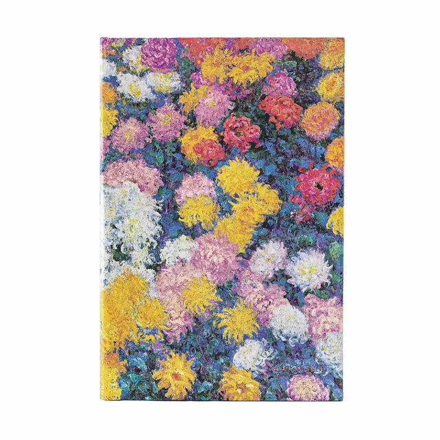 Blommig anteckningsbok med motiv Monet's Chrysanthemums - Midi Dotted Hård pärm från Paperblanks - Tidformera