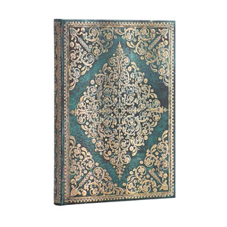 Turkos anteckningsbok OCEANIA - Midi Linjerad Hård pärm Elastiskt band från Paperblanks - Tidformera