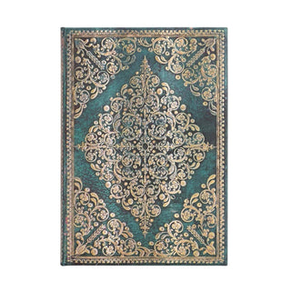 Turkos anteckningsbok OCEANIA - Midi Olinjerad Hård pärm Elastiskt band från Paperblanks - Tidformera