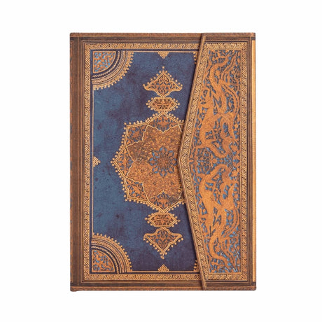 Anteckningsbok Safavid Indigo - Midi Linjerad Hård pärm Wrap - 2 - Paperblanks - Tidformera