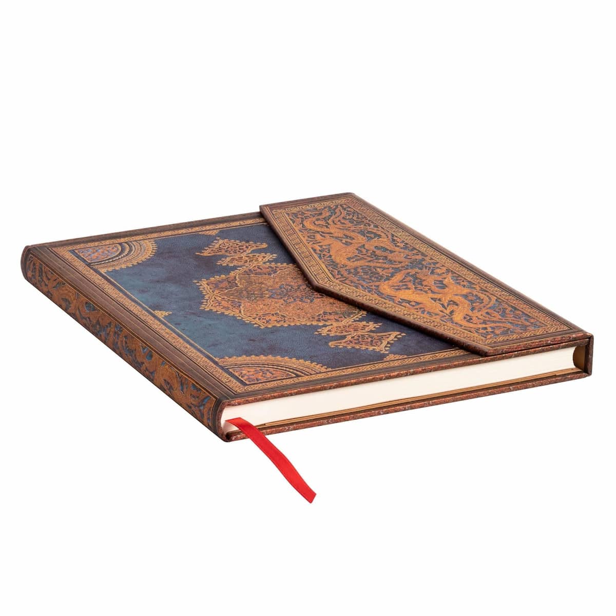 Anteckningsbok Safavid Indigo - Ultra Linjerad Hård pärm Wrap - 5 - Paperblanks - Tidformera