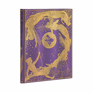 Anteckningsbok Violet Fairy - Ultra Linjerad Hård pärm Elastiskt band från Paperblanks. Boken är lila och har guldfärgade féer på pärmen. - Tidformera