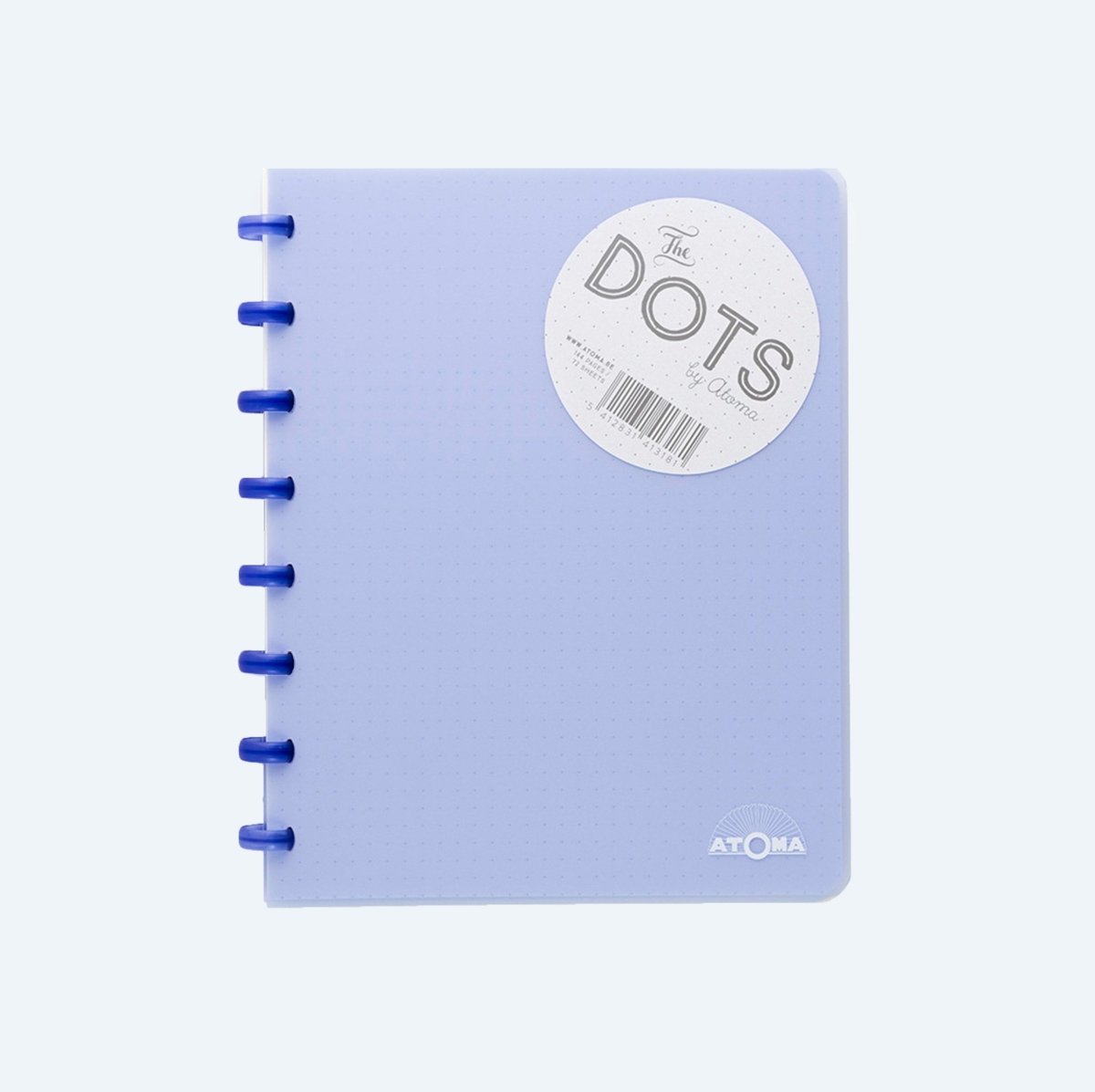 Blå antecknigsbok med blå ringar. Atoma Notebook A4 Dot - Blå från Atoma - Tidformera