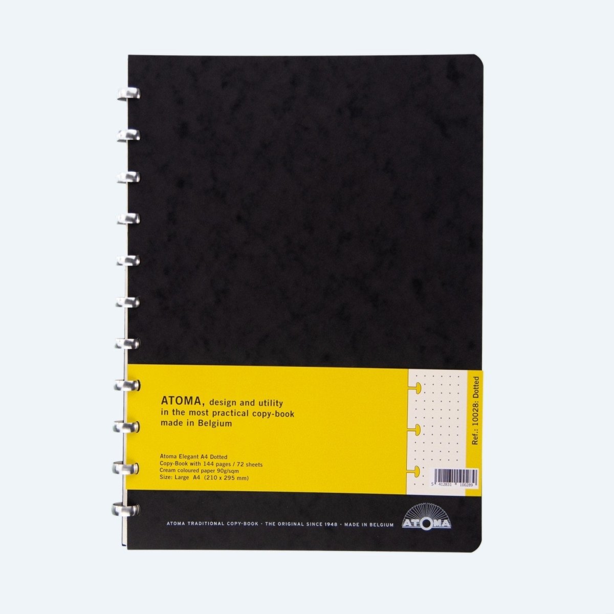 Svart dotted anteckningsbok med ringbindning. Atoma Notebook A4 Elegant - Dotted från Atoma - Tidformera