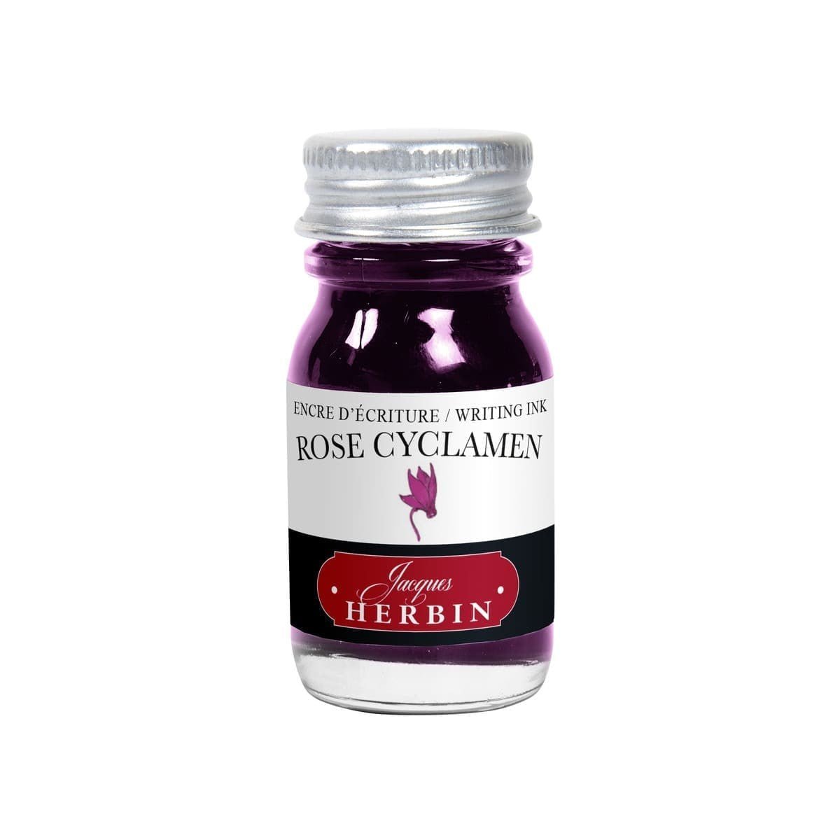 Bläckflaska 10 ml J.HERBIN - Rose cyclamen från Herbin. Liten bläckflaska med skruvkork. Lila bläck i burken. - Tidformera