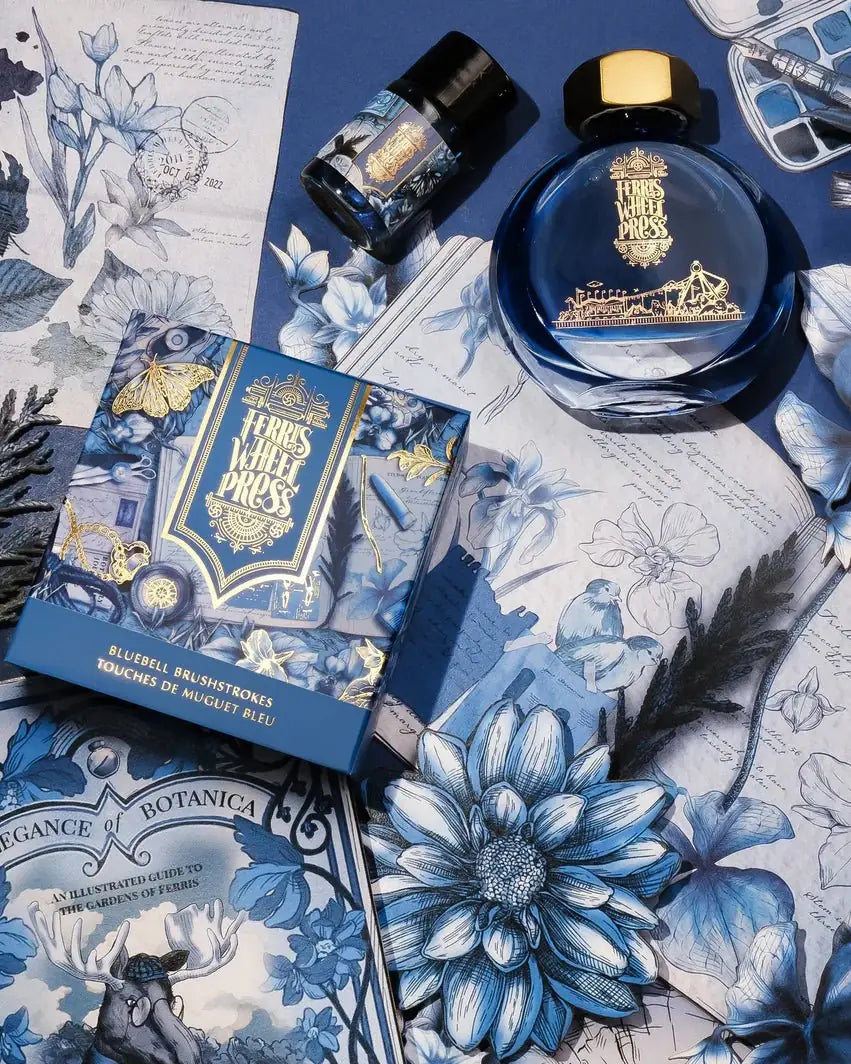 Bläckflaska 38 ml - Bluebell Brushstrokes - 6 - Ferris Wheel Press - Tidformera