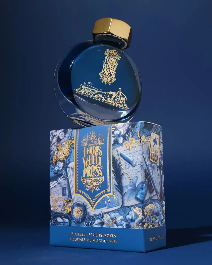 Bläckflaska 38 ml - Bluebell Brushstrokes - 7 - Ferris Wheel Press - Tidformera