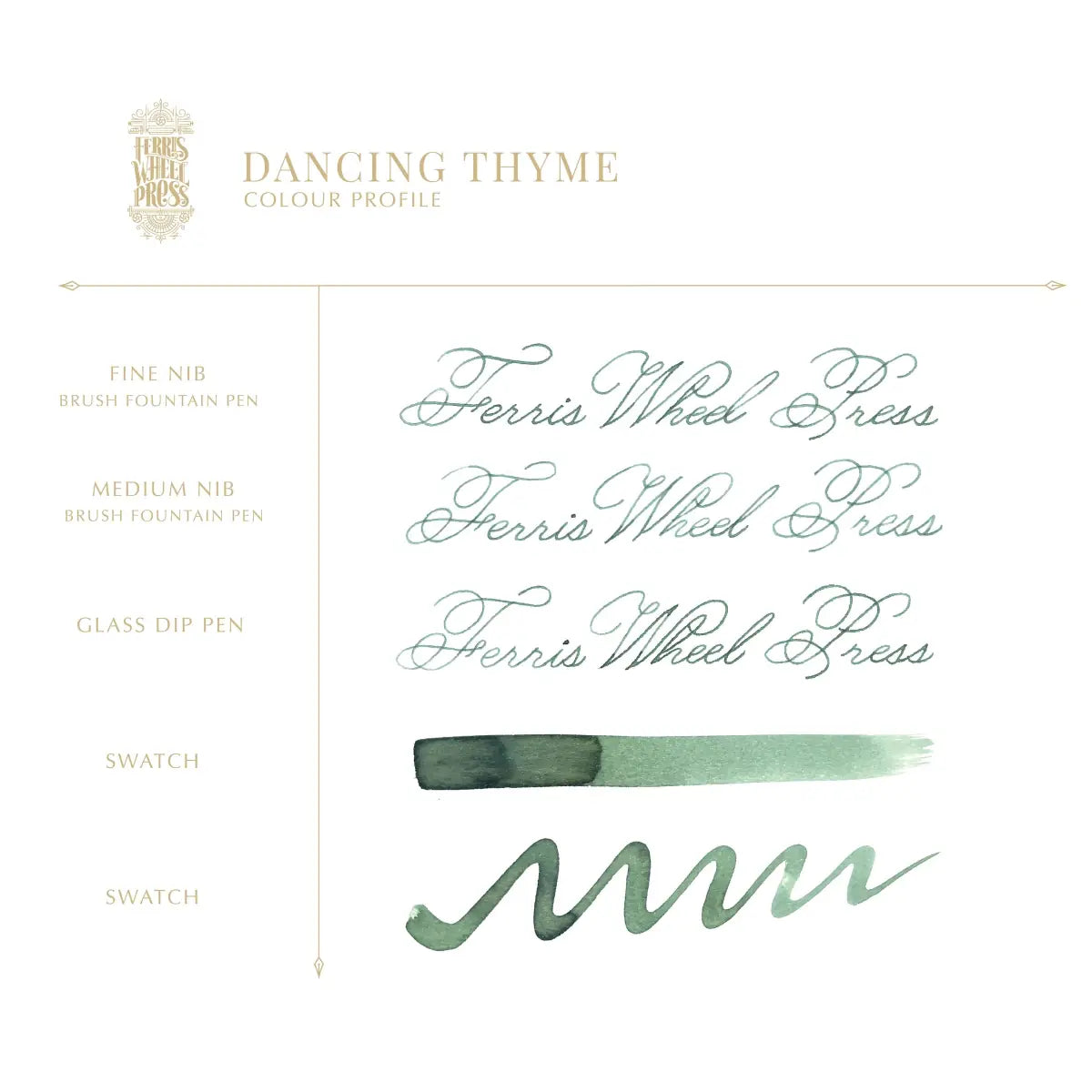 Bläckflaska 38 ml - Dancing Thyme - 3 - Ferris Wheel Press - Tidformera