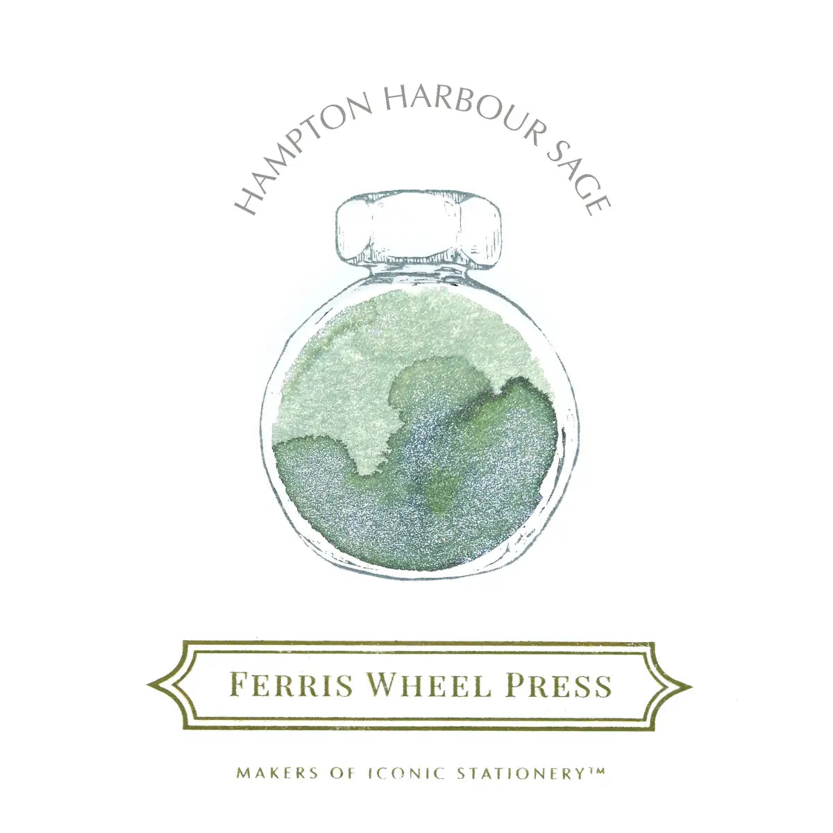 Bläckflaska 38 ml - Hampton Harbour Sage - Grönt bäck från Ferris Wheel Press - Tidformera