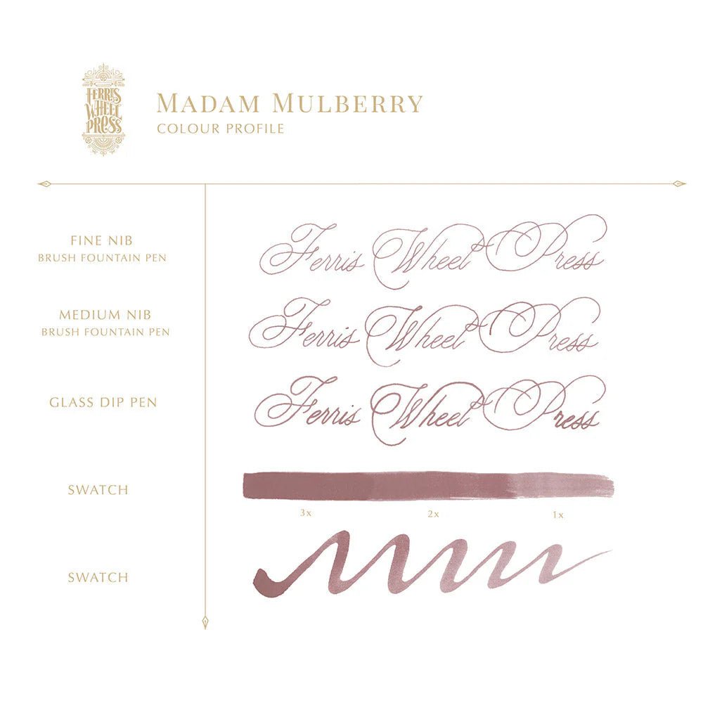Bläckflaska 38 ml - Madam Mulberry - 3 - Ferris Wheel Press - Tidformera