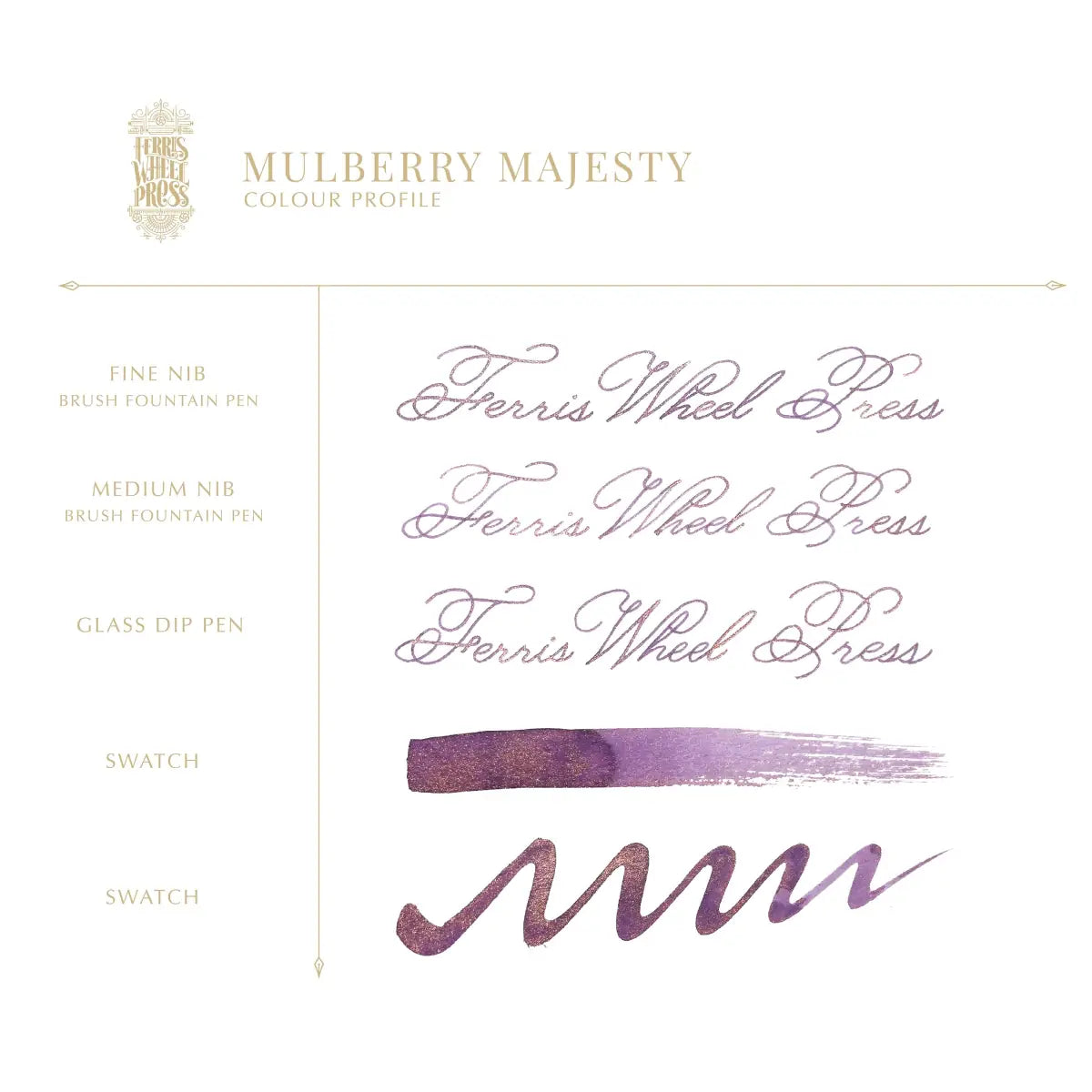 Bläckflaska 38 ml - Mulberry Majesty - 3 - Ferris Wheel Press - Tidformera