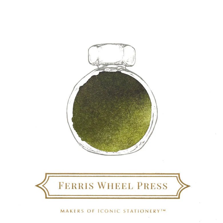 Bläckflaska 38 ml - Peter Moss. Gul-grön bläck från Ferris Wheel Press - Tidformera