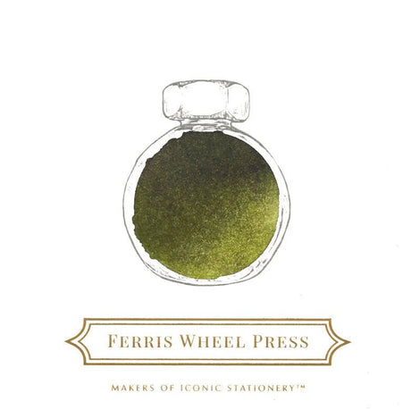 Bläckflaska 38 ml - Peter Moss. Gul-grön bläck från Ferris Wheel Press - Tidformera