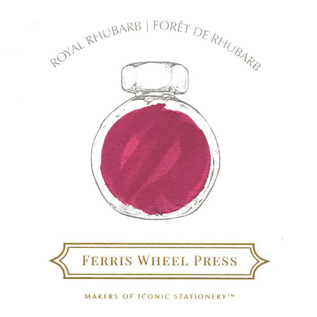 Bläckflaska 38 ml - Royal Rhubarb. Mörkrosa bläck från Ferris Wheel Press - Tidformera
