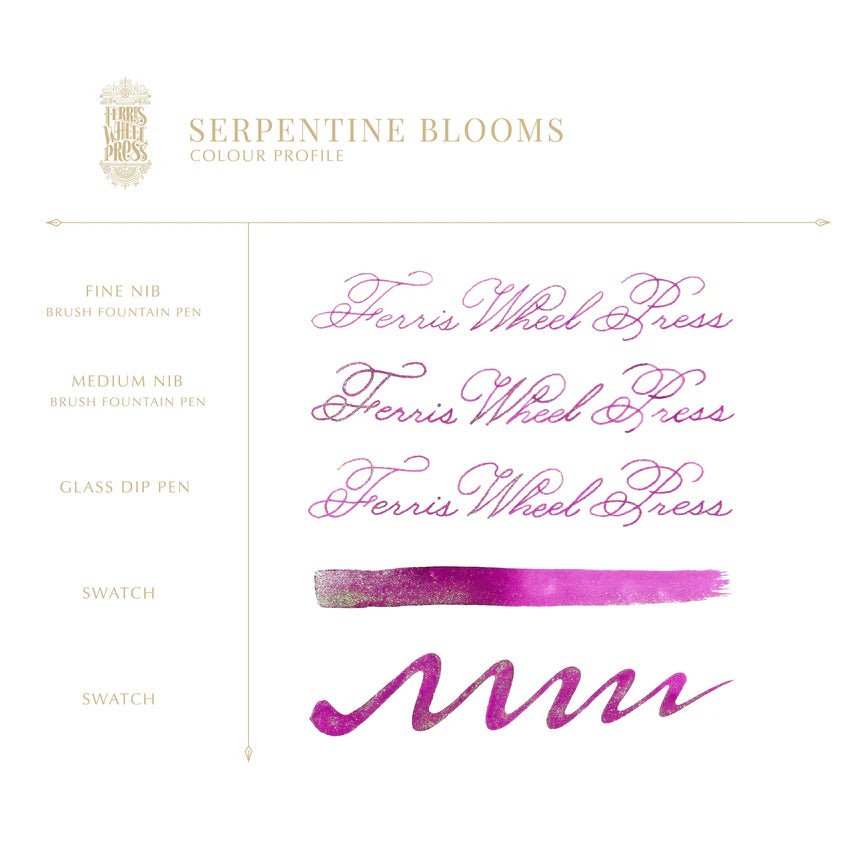 Bläckflaska 38 ml - Serpentine Blooms - 3 - Ferris Wheel Press - Tidformera