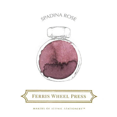 Swatch med den gammelrosa bläcket i Bläckflaska 38 ml - Spadina Rose från Ferris Wheel Press - Tidformera