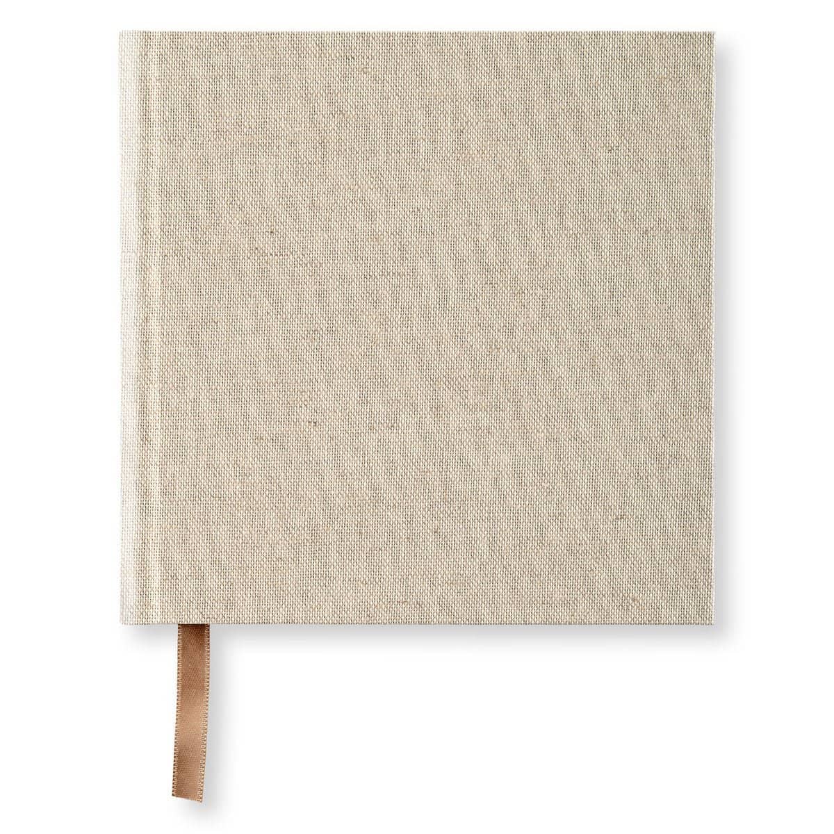 Blank Book 18,5 x 18,5 - Rough Linen från Paperstyle - Beige anteckningsbok - Tidformera
