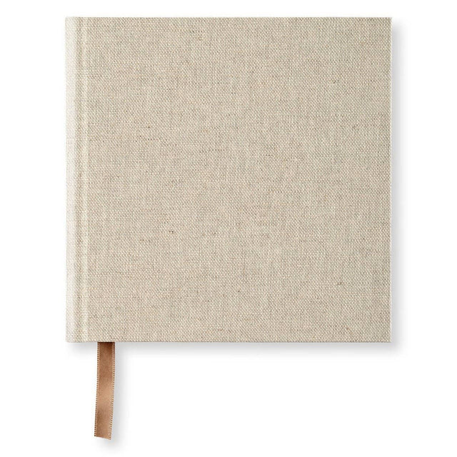 Blank Book 18,5 x 18,5 - Rough Linen från Paperstyle - Beige anteckningsbok - Tidformera