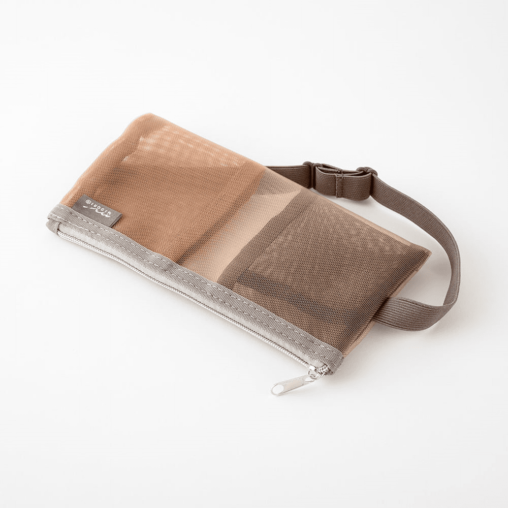 Book band Pen case Mesh type Brown - 2 - Midori - Tidformera