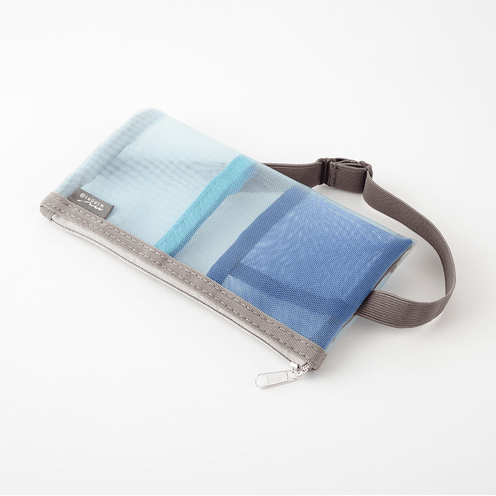 Book band Pen case Mesh type Light blue - 3 - Midori - Tidformera
