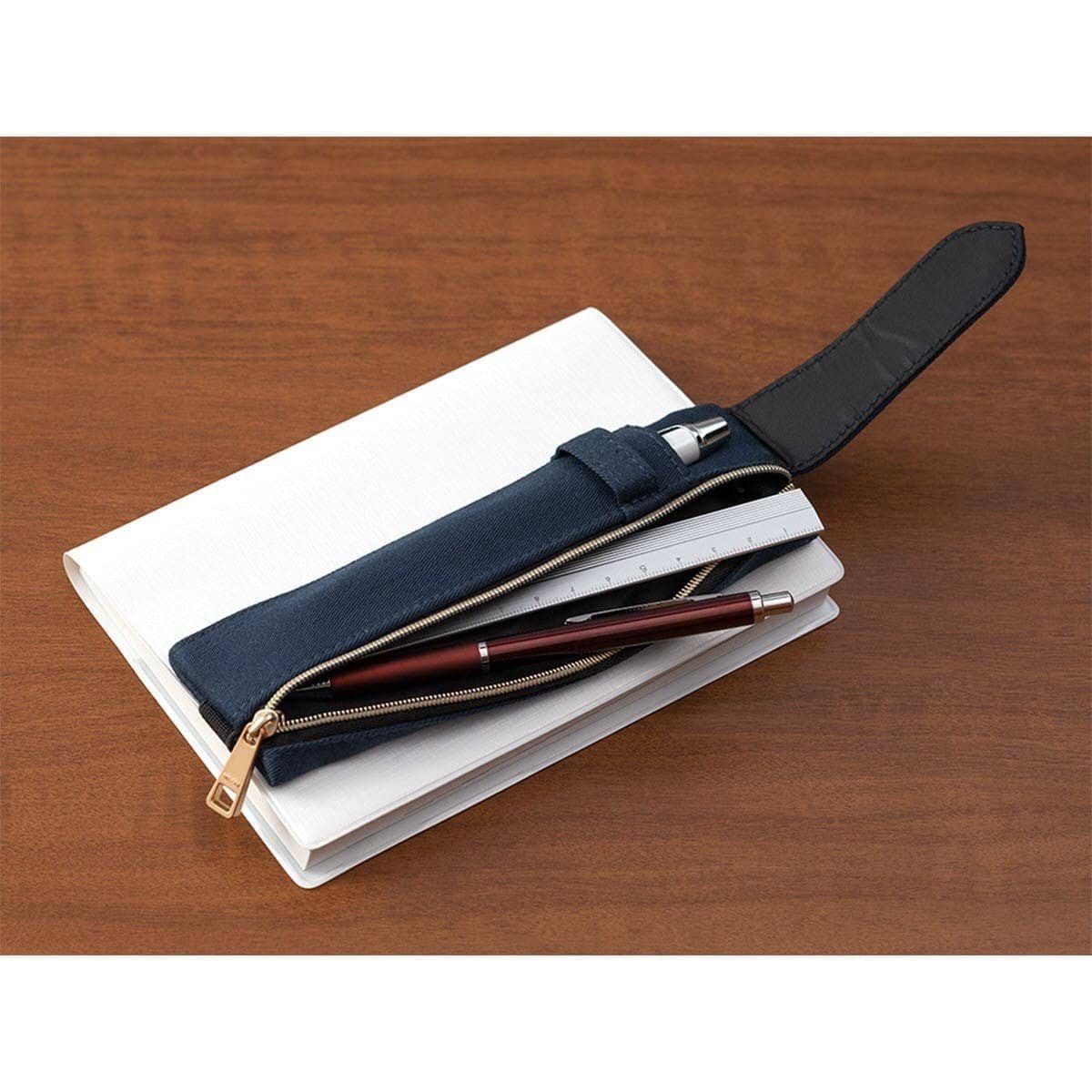 Book band Pen case Textil - Blue - 4 - Midori - Tidformera