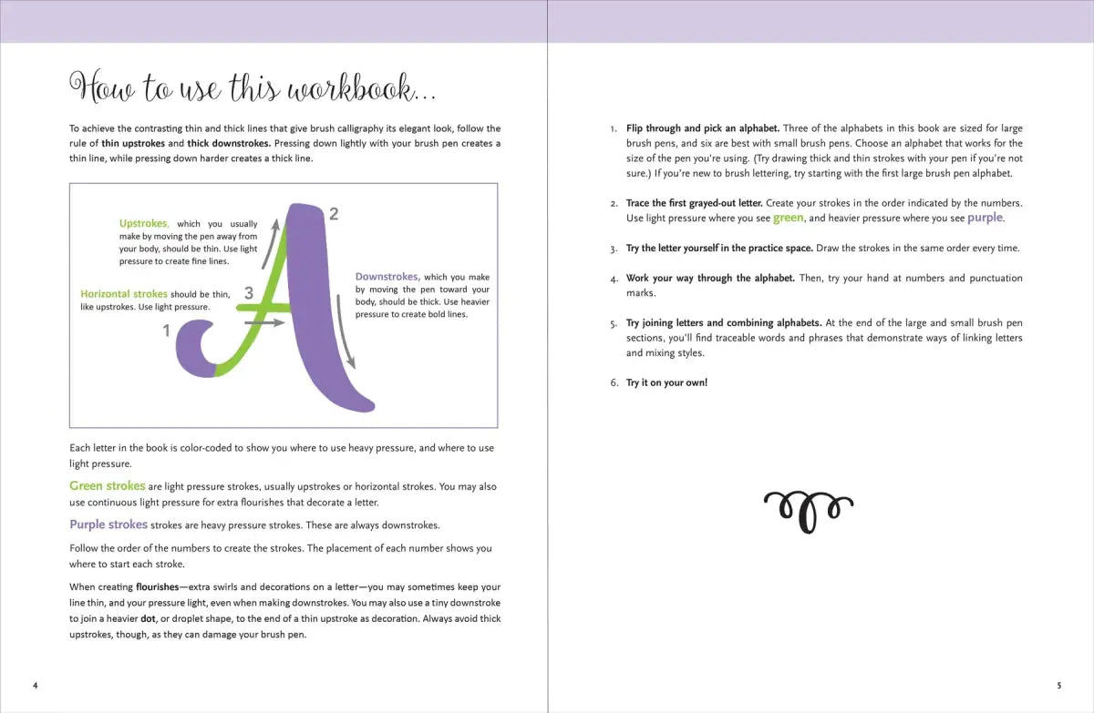 Brush Lettering Workbook - Learn 9 brush lettering alphabets - 2 - Peter Pauper Press - Tidformera