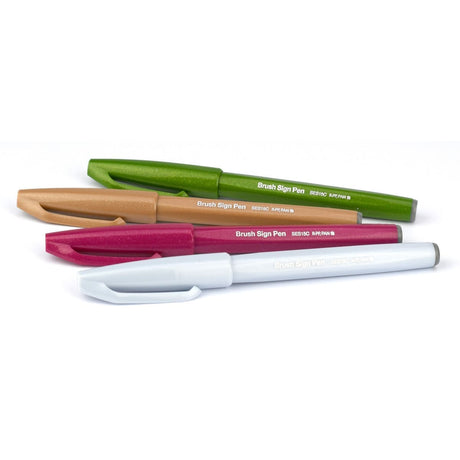 4-pack penselpennor Brush Sign Pen - Nature från Pentel. Tidformera