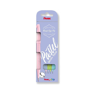 Brush Sign Pen 4 - pack - Pastel - 1 - Pentel - Tidformera