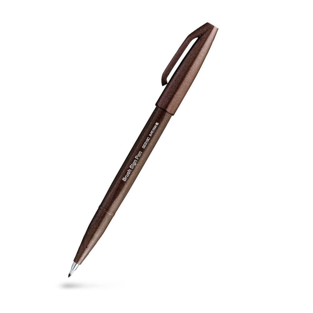Brush Sign Pen - Dark Brown - Pentel - Tidformera
