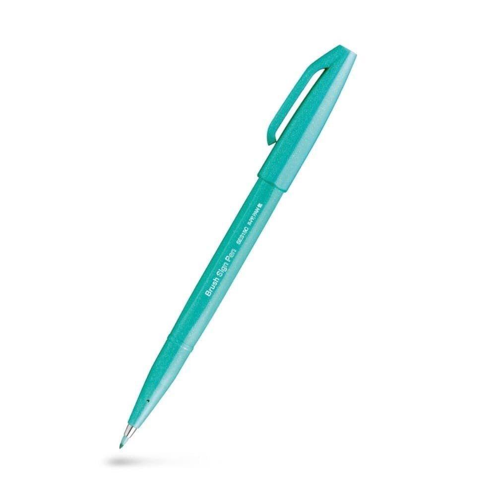 Brush Sign Pen - Emerald Green - Pentel - Tidformera