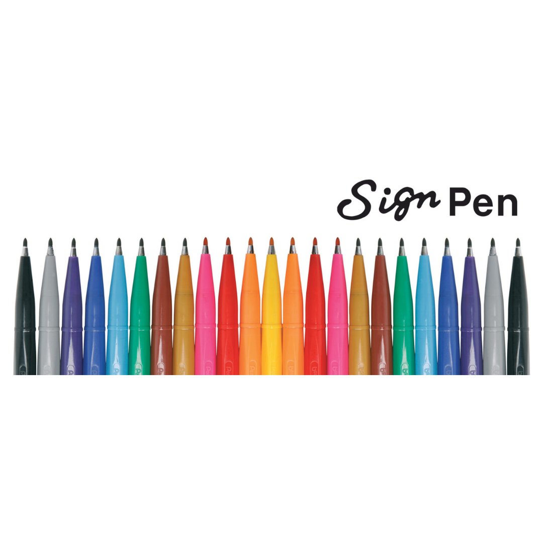 Brush Sign Pen - Fluorescent Red - 2 - Pentel - Tidformera