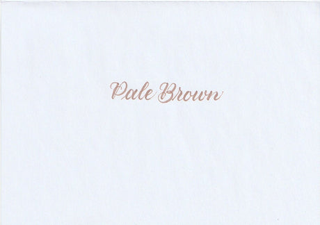 Handskriven text med orden "Pale Brown" i ljusbrun färg, skriven med Pentel Brush Sign Pen i färgen Pale Brown.