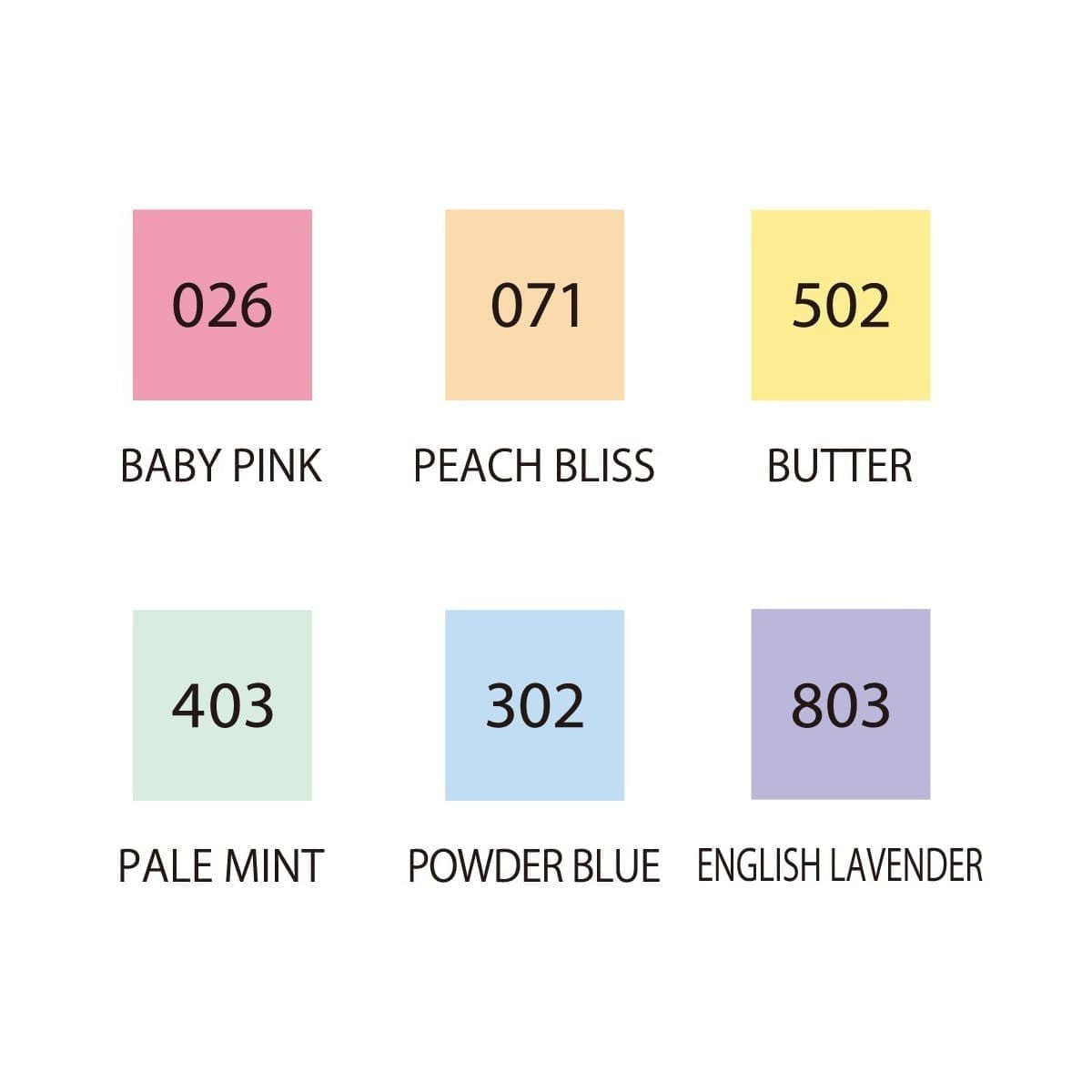 Clean color dot pen Single 6 - pack - Mild Colors - 2 - ZIG Kuretake - Tidformera