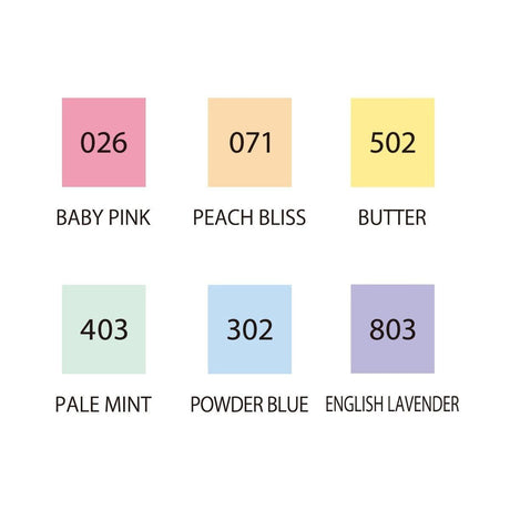 Clean color dot pen Single 6 - pack - Mild Colors - 2 - ZIG Kuretake - Tidformera