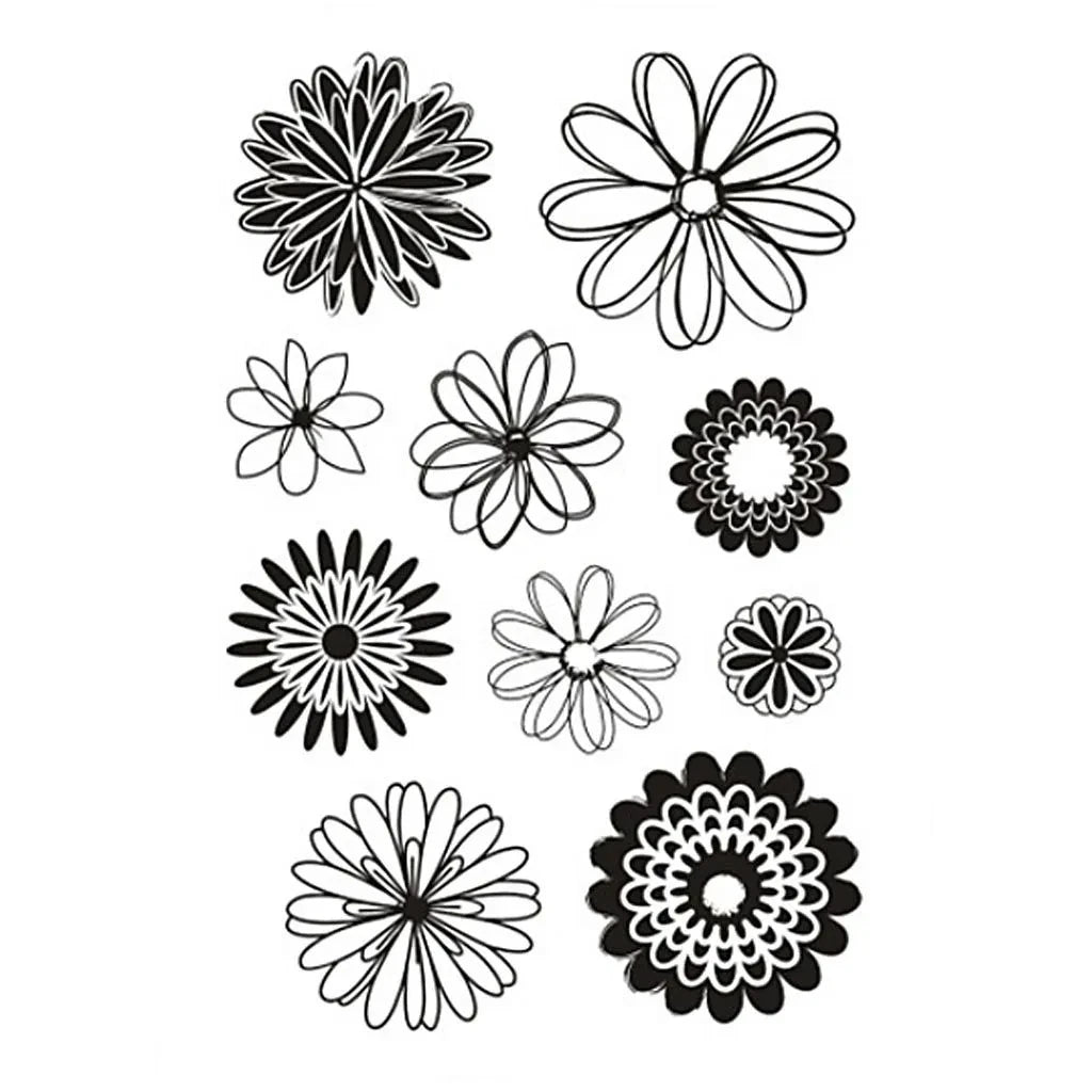Clear stamps Blommor - 2 - Creotime - Tidformera