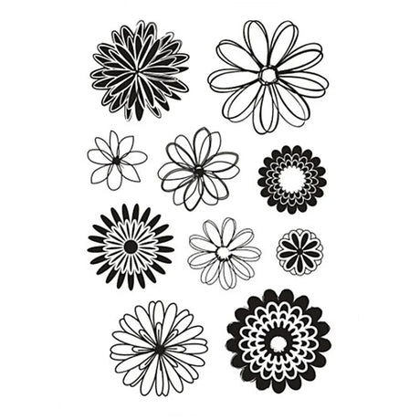 Clear stamps Blommor - 2 - Creotime - Tidformera