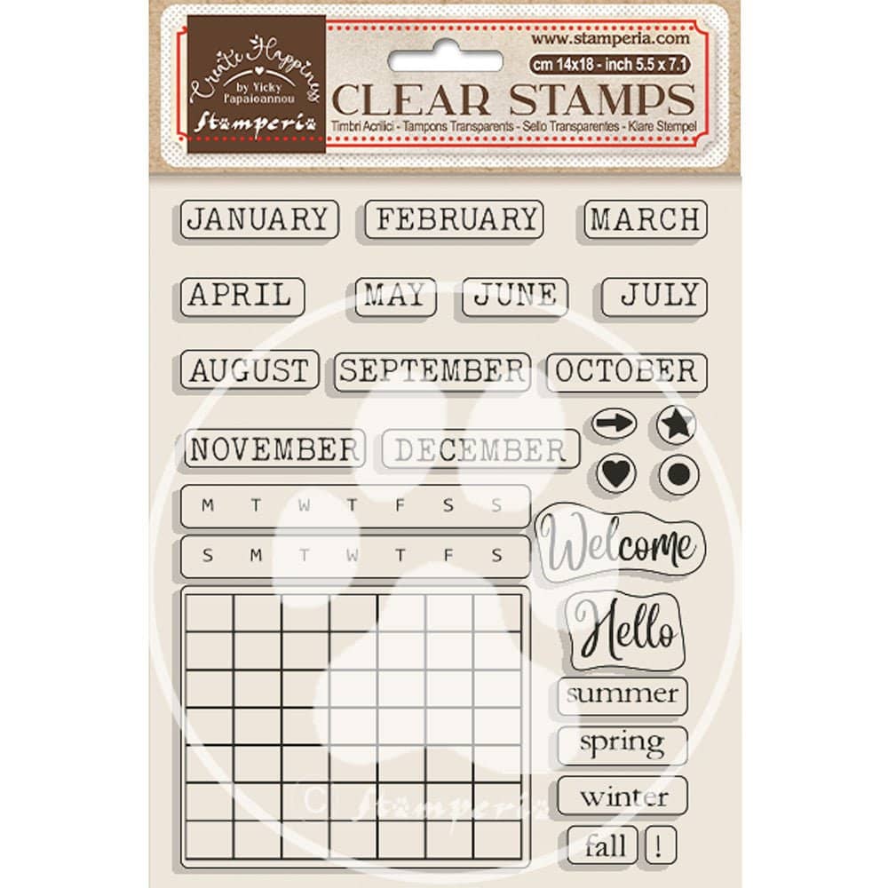 Clear stamps Create Happiness Calendar - Monthly - 1 - Stamperia - Tidformera