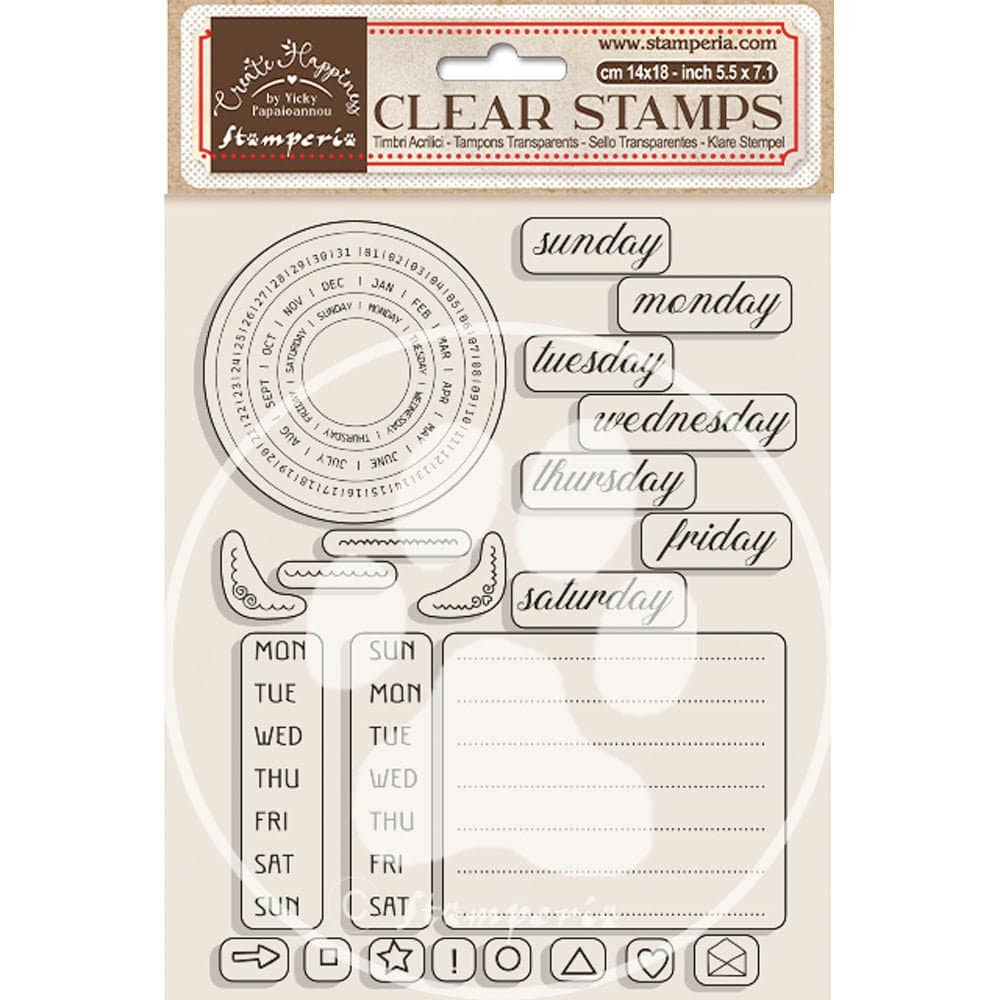 Clear stamps Create Happiness Weekly Planner - 1 - Stamperia - Tidformera