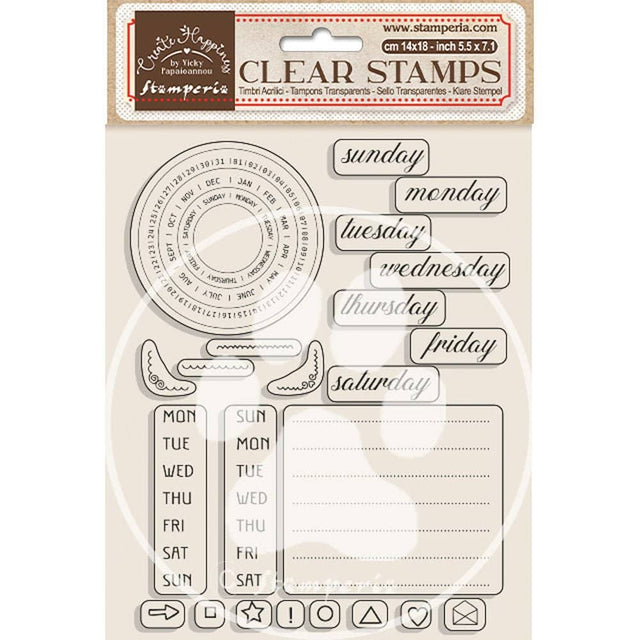 Clear stamps Create Happiness Weekly Planner - 1 - Stamperia - Tidformera