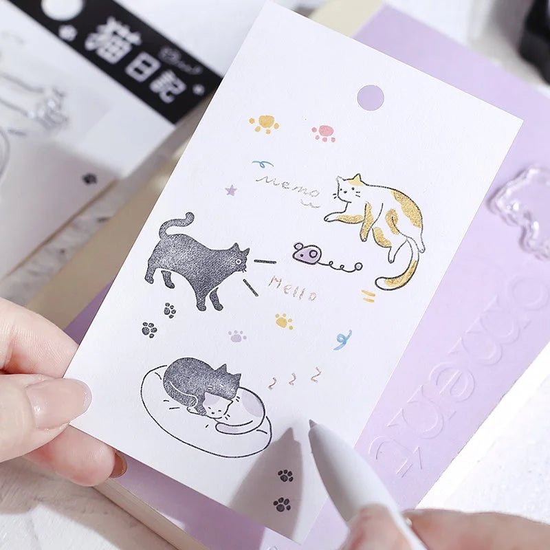 Clear stamps Diary - Cat - 3 - BGM - Tidformera