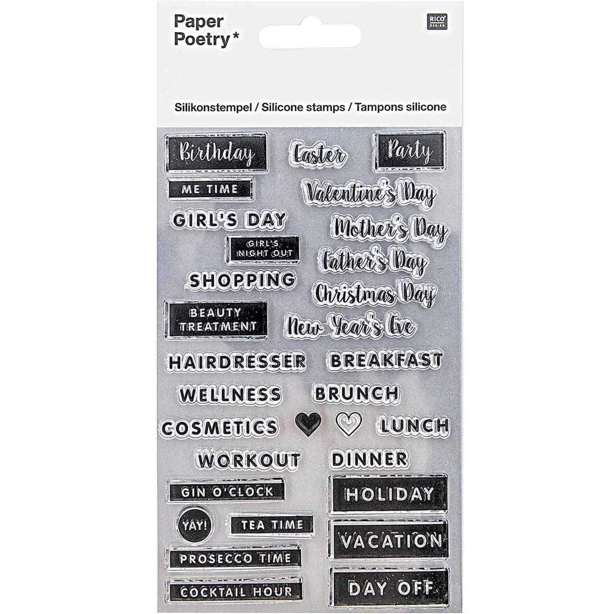Clear stamps Paper Poetry Kalender - Dates - Rico Design - Tidformera