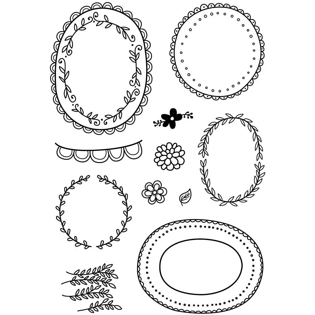 Clear stamps Ramar av löv - 2 - Creotime - Tidformera