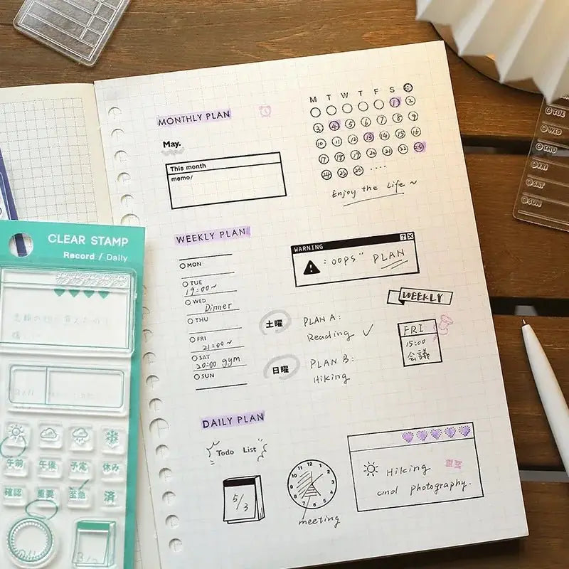 Clear stamps Record Kalenderstämplar - Daily - 4 - BGM - Tidformera