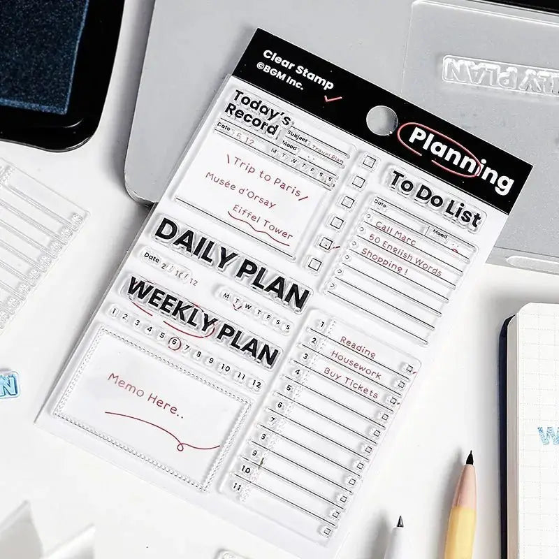 Clear stamps Record Kalenderstämplar - Efficiency - 4 - BGM - Tidformera