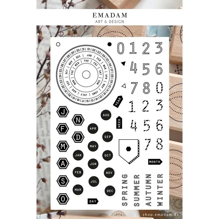 Clear Stamps Set - Perpetual Calendar - Vol. 1 - 1 - Emadam Art & Design - Tidformera