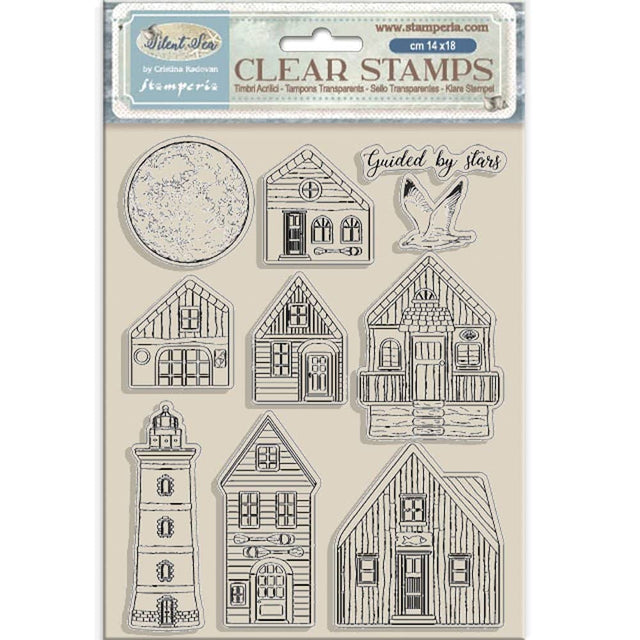 Clear stamps Silent Sea - Landscape från Stamperia - Tidformera