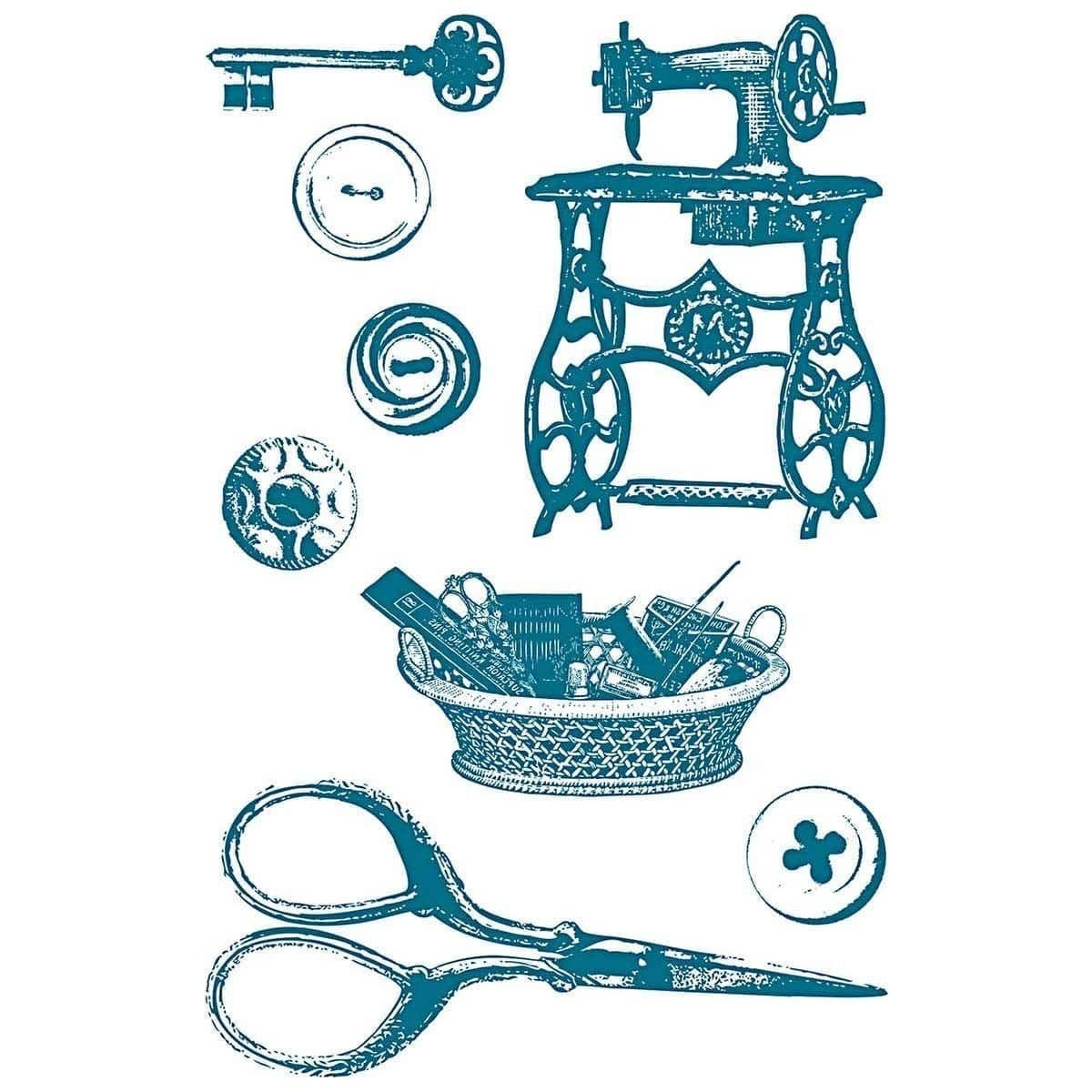 Clear stamps Vintage - Sewing - 1 - Rico Design - Tidformera
