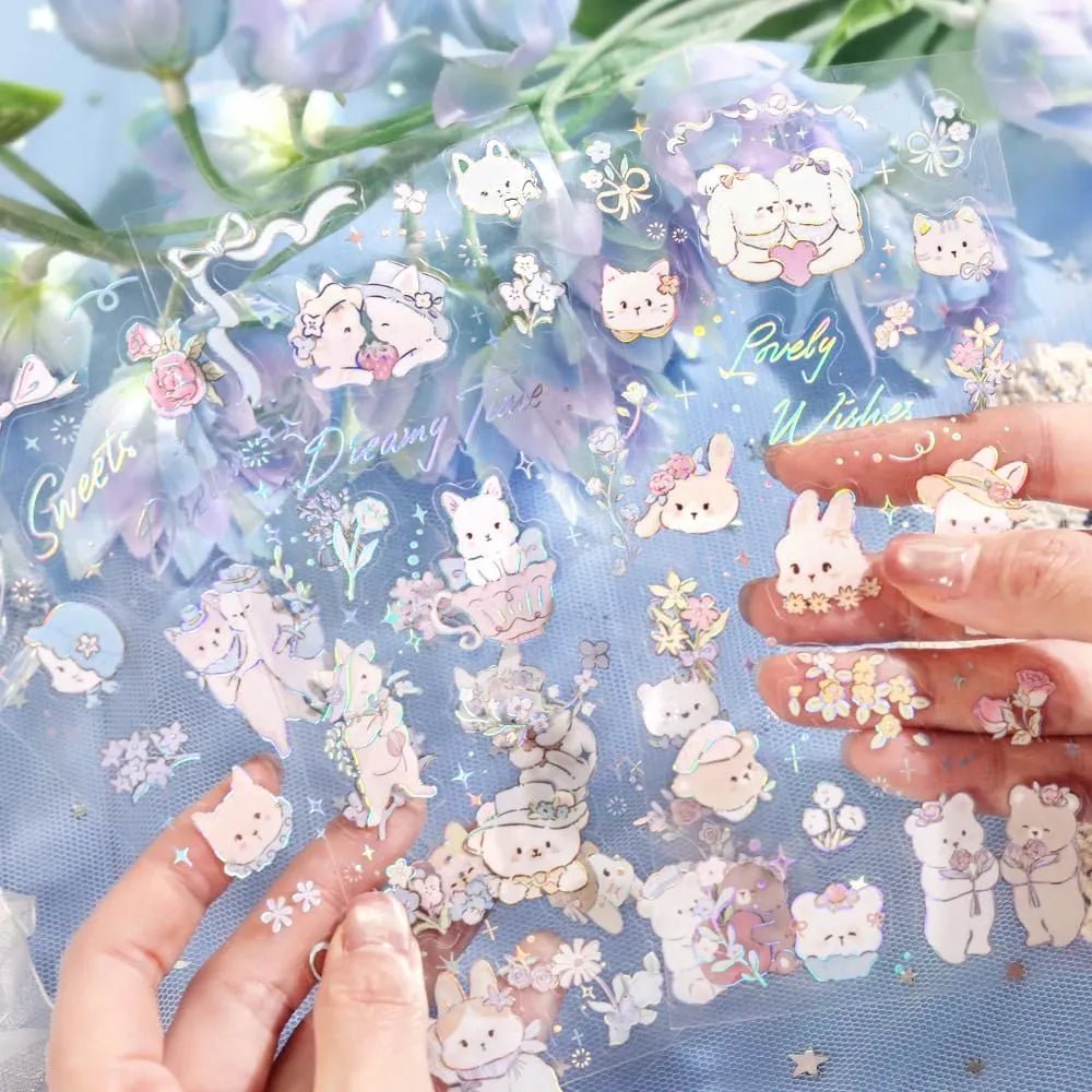 Clear stickers IRIDE 3-pack - Fairy tale Animal - 3 - BGM - Tidformera