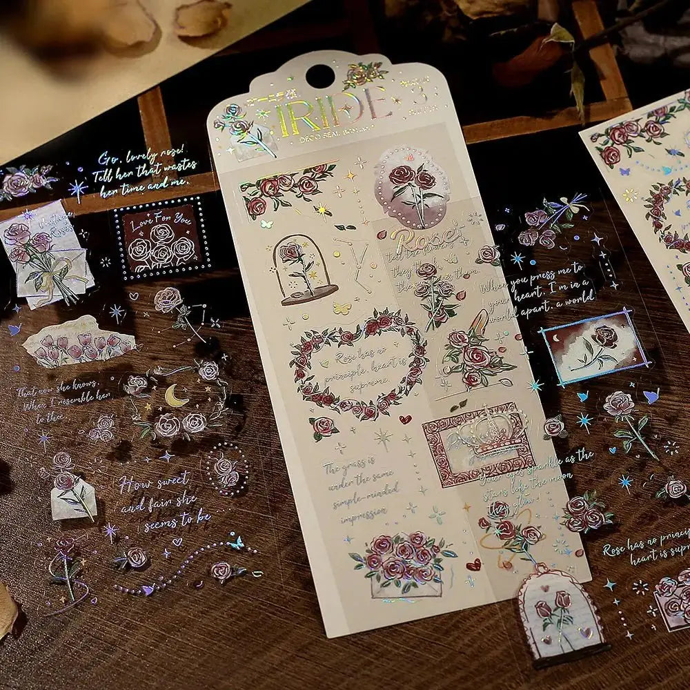 Clear stickers IRIDE 3 - pack - Rose - 5 - BGM - Tidformera