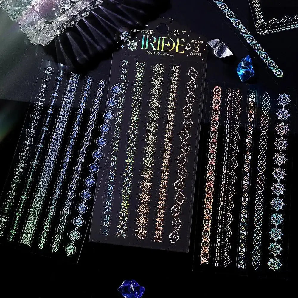 Clear stickers IRIDE 3 - pack - Vintage Line - 5 - BGM - Tidformera